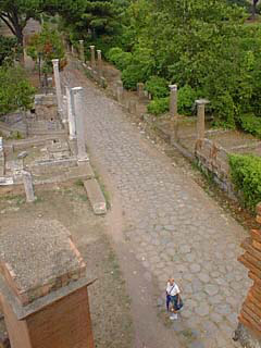 Roberta on Ostia Antica's main road